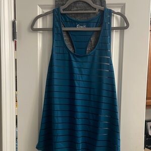 ZYIA Women's Blue Striped Tank Top